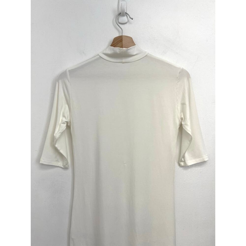 Marcella NYC Ana Mock Neck Stretch Jersey Half Sleeve Fitted Classic Top - Small - Picture 4 of 7